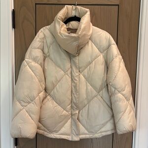 Cream Quilted Women's Jacket